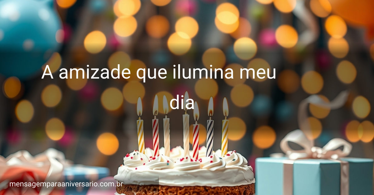 Cena festiva de aniversário com um bolo, velas acesas, balões coloridos, confetes e luzes desfocadas
