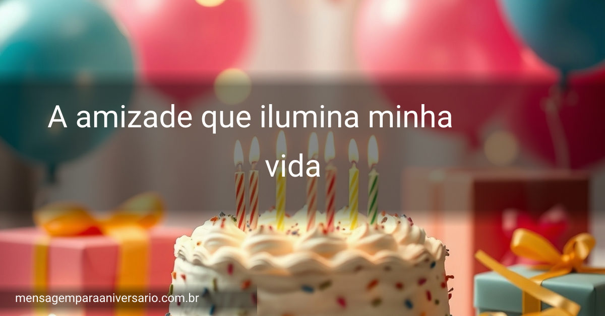Cena festiva de aniversário com bolo, velas, balões, confete, presentes e luzes bokeh.