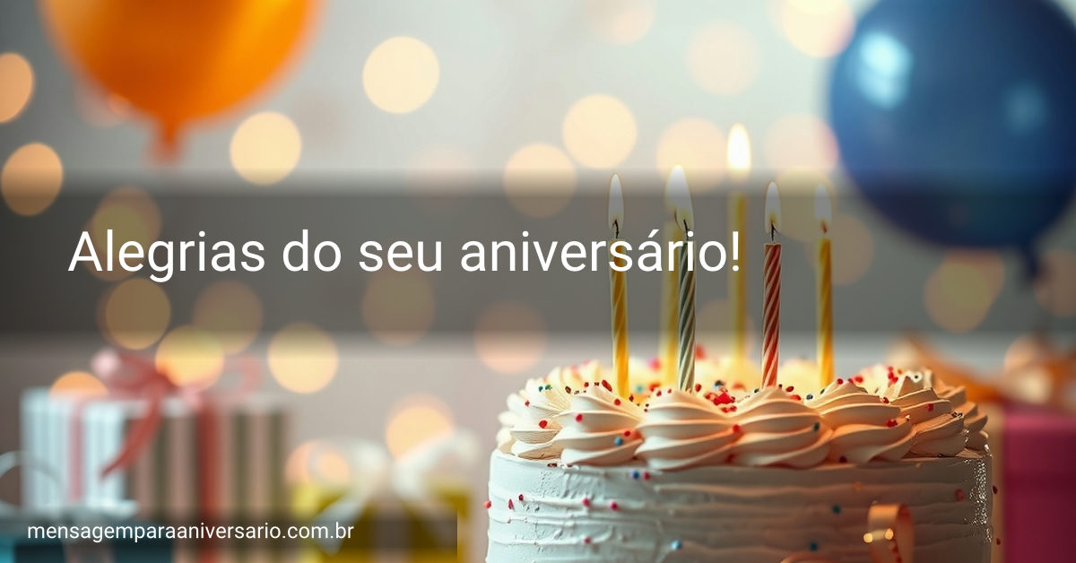 Cena festiva de aniversário com bolo, velas, balões, confete e luzes bokeh.