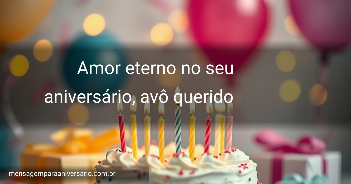 Cena festiva de aniversário com bolo, velas, balões, confete e presentes.