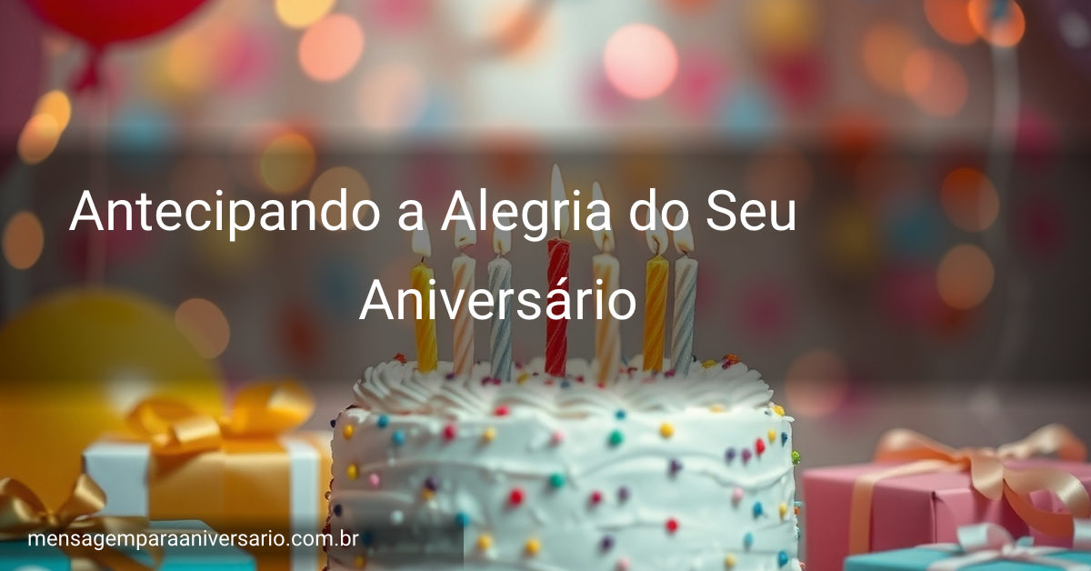Uma cena festiva de aniversário com bolo, velas, balões e confetes.