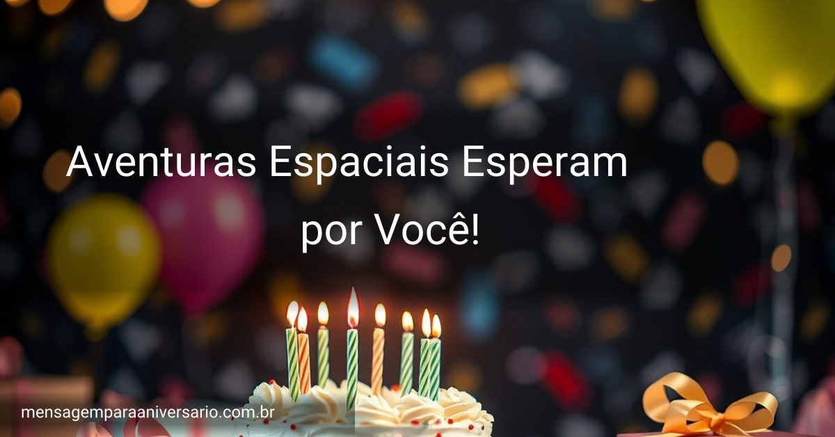 Uma festa de aniversário com tema espacial, cheia de estrelas, balões coloridos e um bolo encantador.