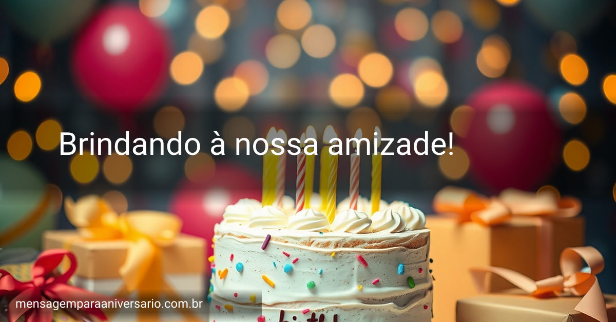Uma cena festiva de aniversário com bolo decorado, velas acesas, balões coloridos, confete espalhado e presentes bonitos em um ambiente iluminado.