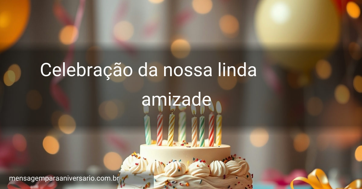 Cena festiva de aniversário com um bolo decorado, velas, balões vibrantes, confetes coloridos e luzes bokeh