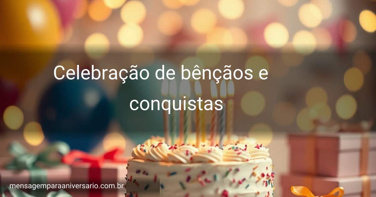 Uma cena festiva de aniversário com bolo, velas, balões e presentes.