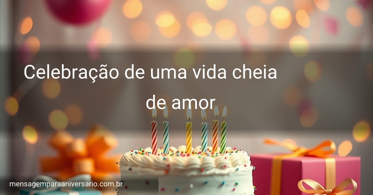 Uma cena festiva de aniversário com bolo, velas, balões e confetes, transmitindo alegria e celebração.