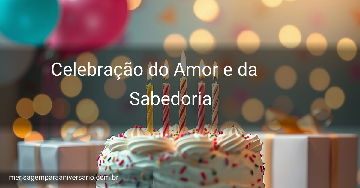 Uma cena festiva de aniversário com bolo, velas, balões coloridos, confete, presentes e luzes bokeh.