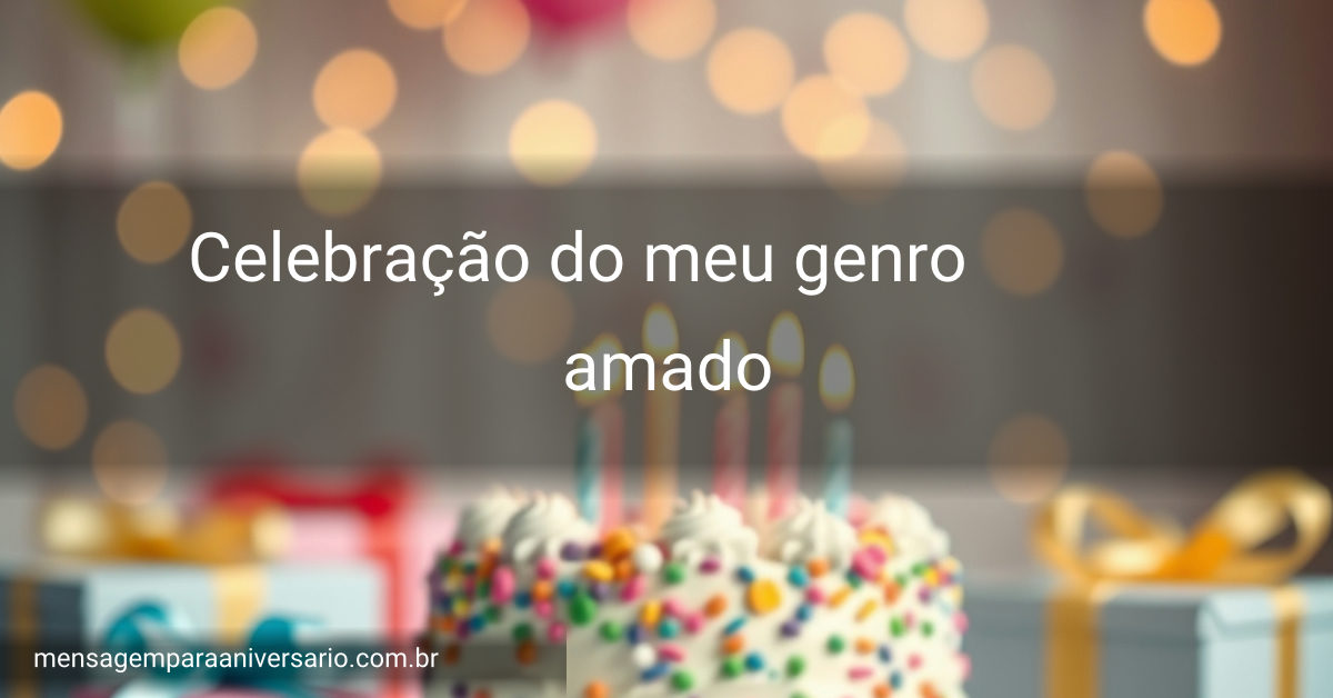 Cena festiva de aniversário com um bolo colorido, velas acesas, balões, confete e luzes bokeh.