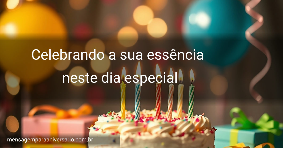 Uma cena festiva de aniversário com bolo, velas, balões coloridos, confete e luzes em bokeh.