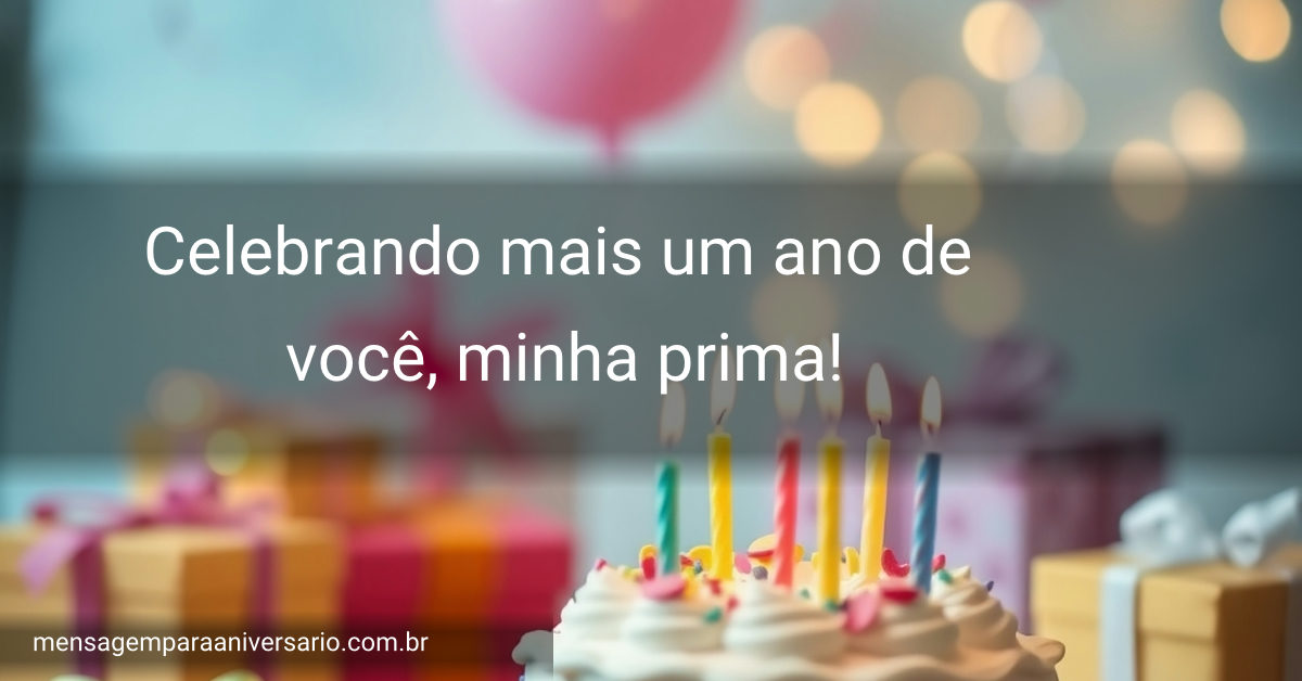Uma cena festiva de aniversário com bolo colorido, balões em várias cores e luzes piscando, criando um ambiente alegre e convidativo.