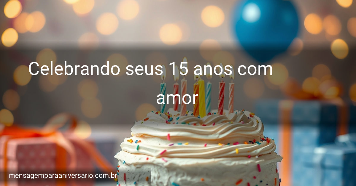 Mesa de aniversário decorada com um bolo lindo, balões coloridos, luzes brilhantes e confete.