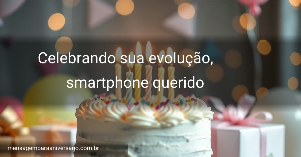 Cena festiva de aniversário com bolo, velas, balões, confete e presentes.