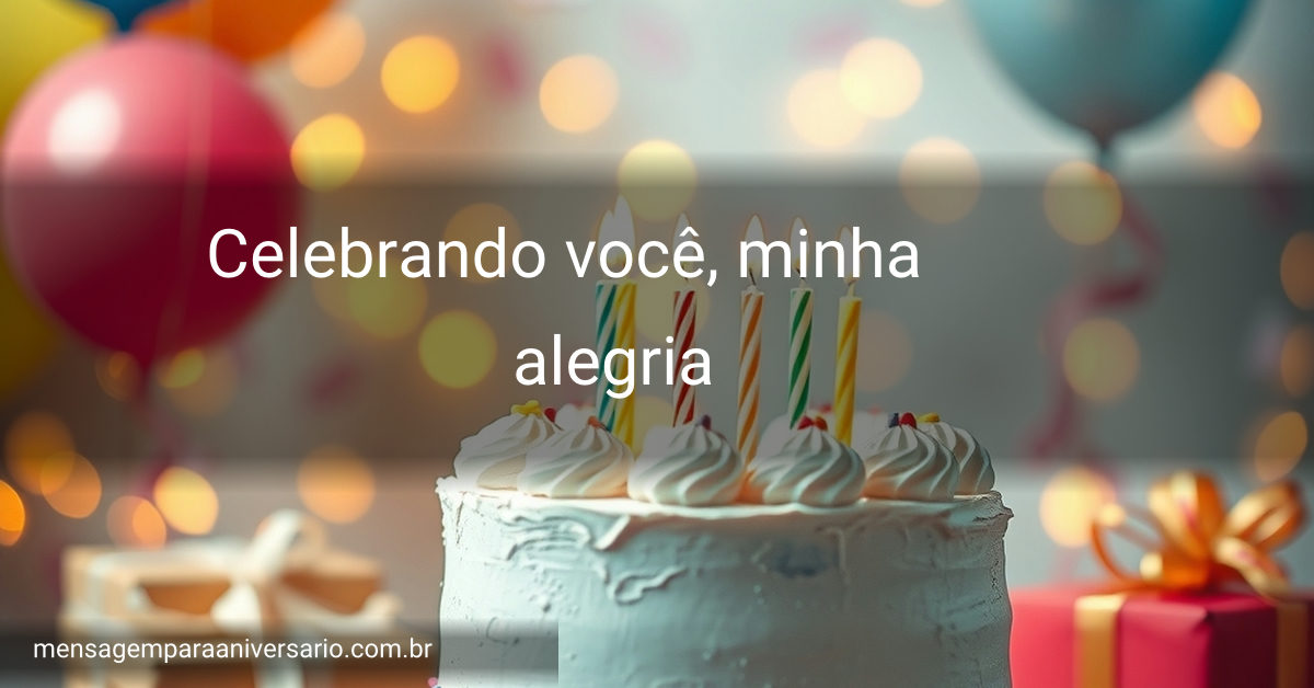 Cena festiva de aniversário com um bolo decorado, balões coloridos, confetes e luzes bokeh.