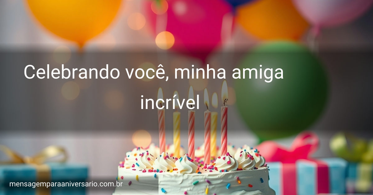Uma cena festiva de aniversário repleta de um bolo decorado, velas brilhantes, balões coloridos e confete, criando um ambiente mágico.