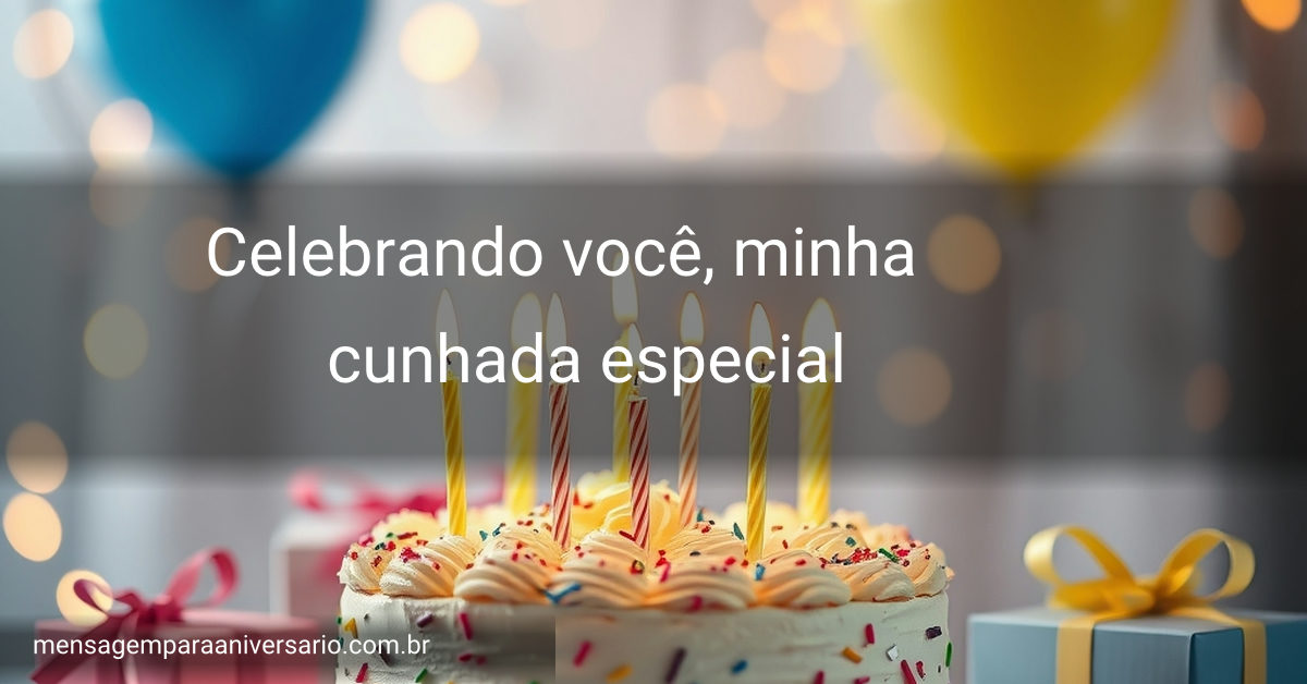 Uma cena festiva de aniversário com bolo, velas, balões e confetes.