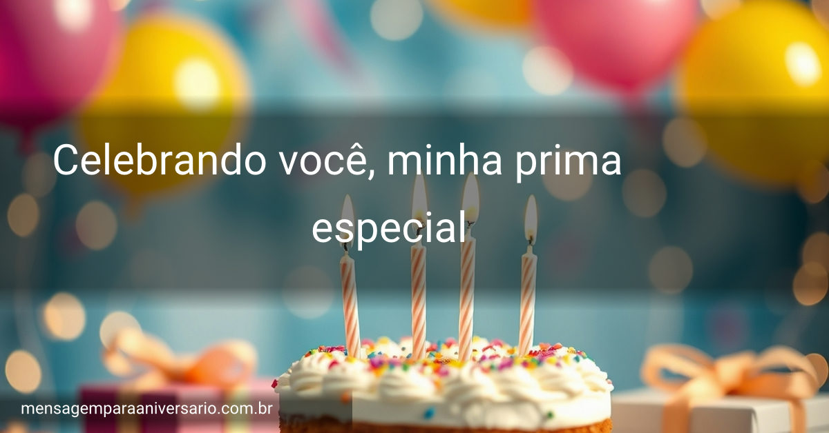 Uma mesa decorada com um bolo de aniversário, velas acesas, balões coloridos, confete espalhado, presentes embrulhados e luzes borradas ao fundo.