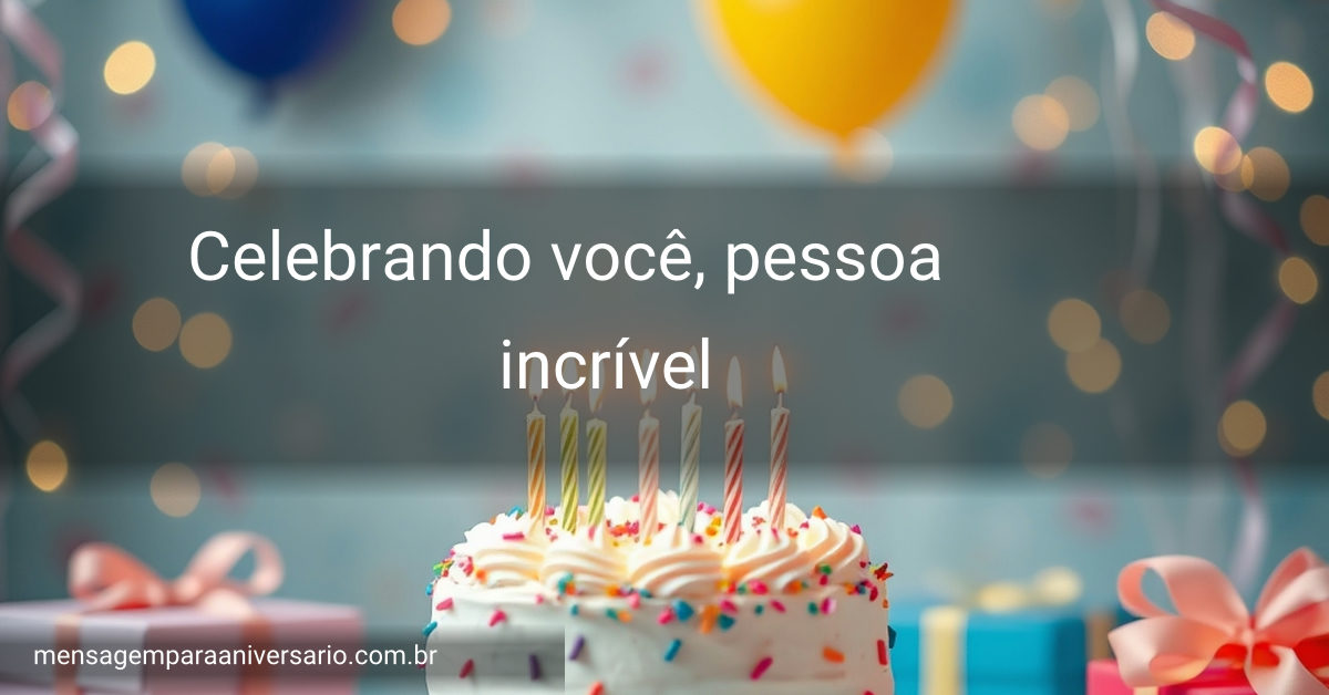Cena vibrante de aniversário com um bolo lindamente decorado, balões coloridos, velas brilhantes e confete festivo.