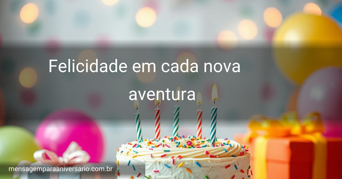 Uma cena festiva com bolo colorido, balões e confetes, criando um ambiente alegre.