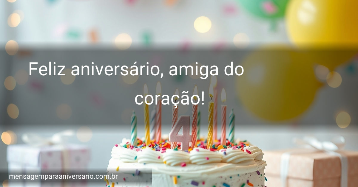 Cena festiva de aniversário com bolo, velas, balões, confete, presentes e luzes bokeh.