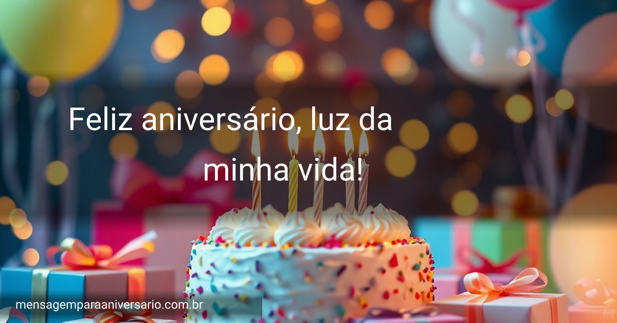 Uma cena vibrante de celebração de aniversário com um bolo lindamente decorado, muitos balões coloridos, luzes brilhantes e caixas de presente, criando uma atmo