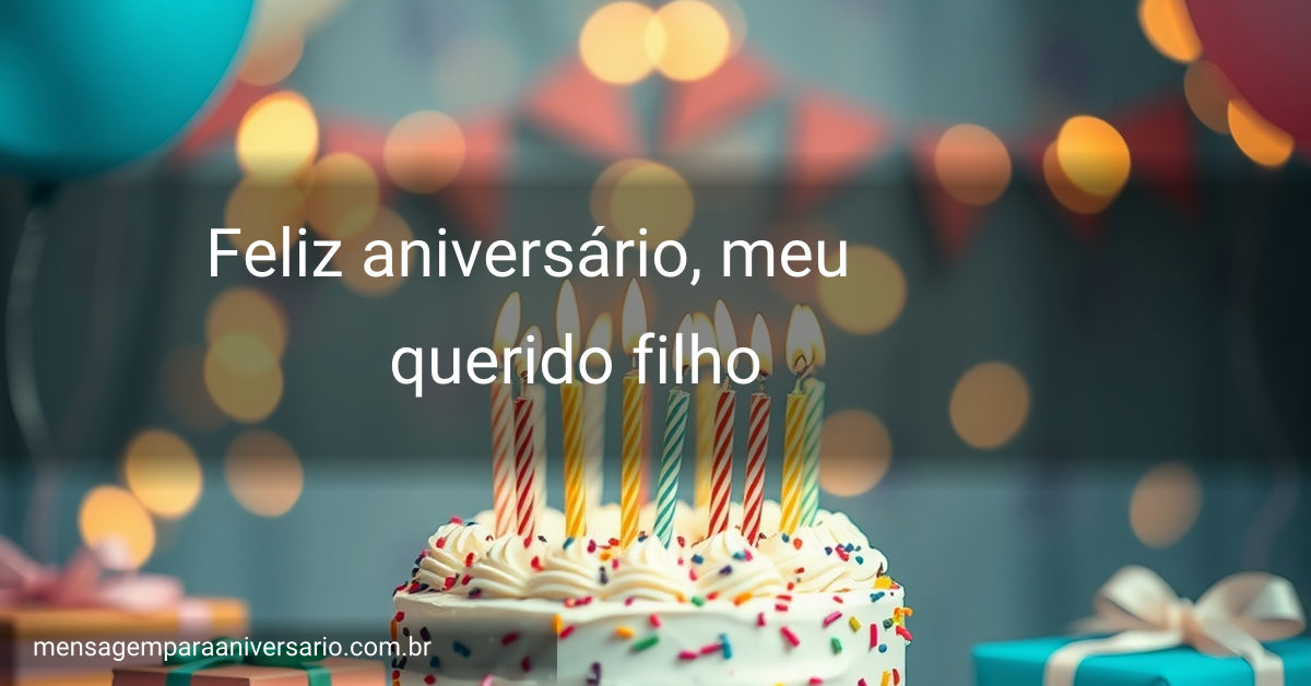 Cena festiva de aniversário com bolo, velas, balões, confete e luzes bokeh.