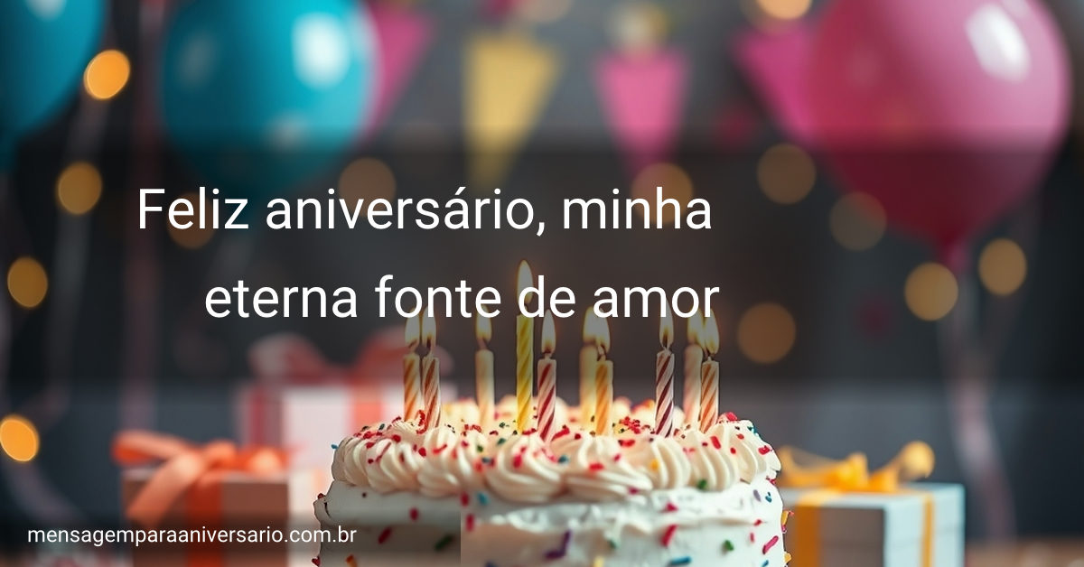 Cena festiva de aniversário com bolo, velas, balões e confetes.