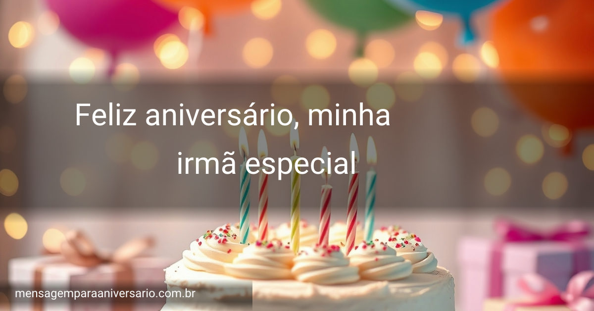 Cena de aniversário festiva com um bolo bonito, balões coloridos, confete brilhante e luzes de fadas suaves ao fundo.