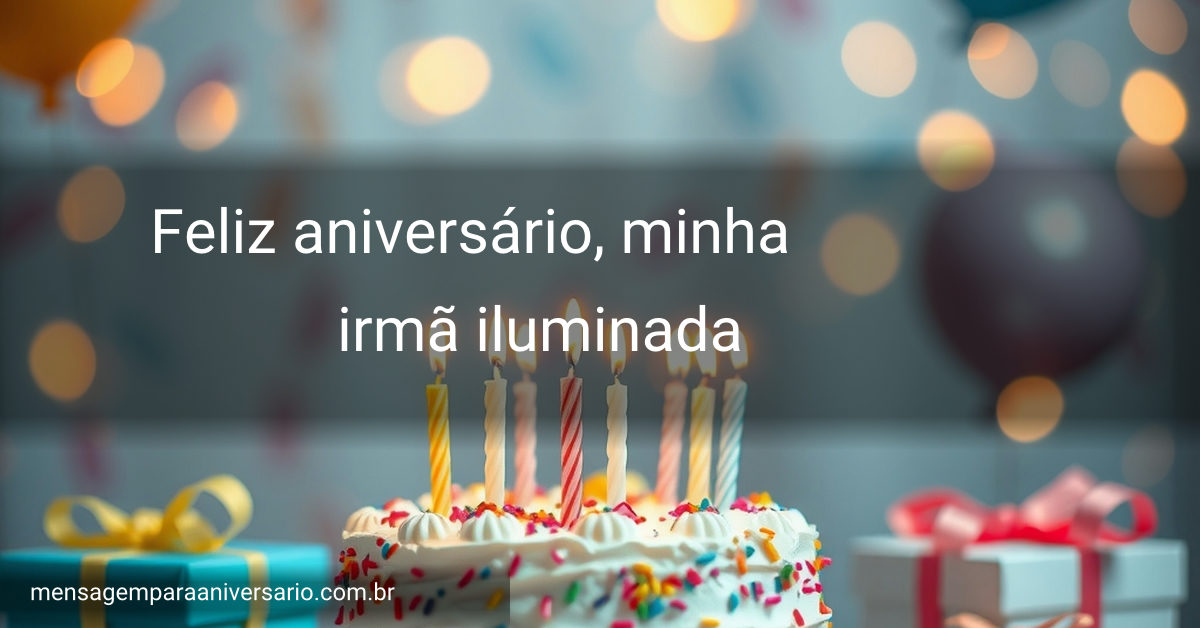 Cena festiva com um bolo de aniversário, velas acesas, balões coloridos, confete e luzes bokeh.