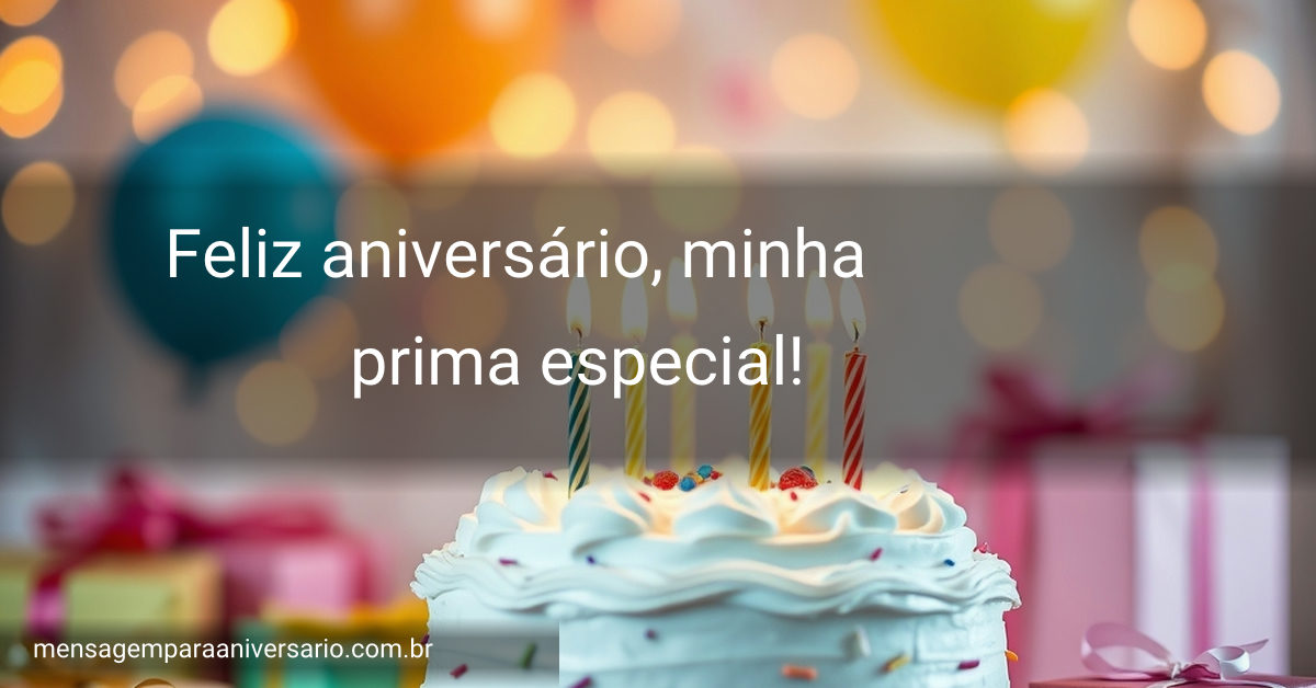 Cena festiva de aniversário com bolo, velas, balões e presentes.