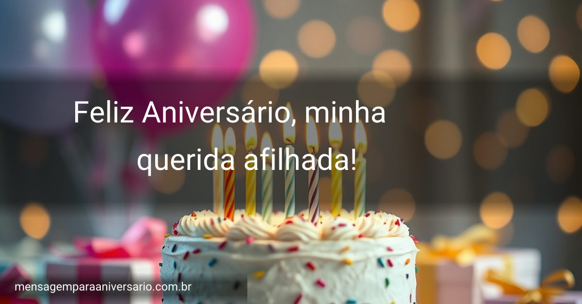 Uma mesa decorada com um bolo de aniversário, velas acesas, balões coloridos, presentes embrulhados com laços e confetes espalhados. Ao fundo, luzes bokeh criam