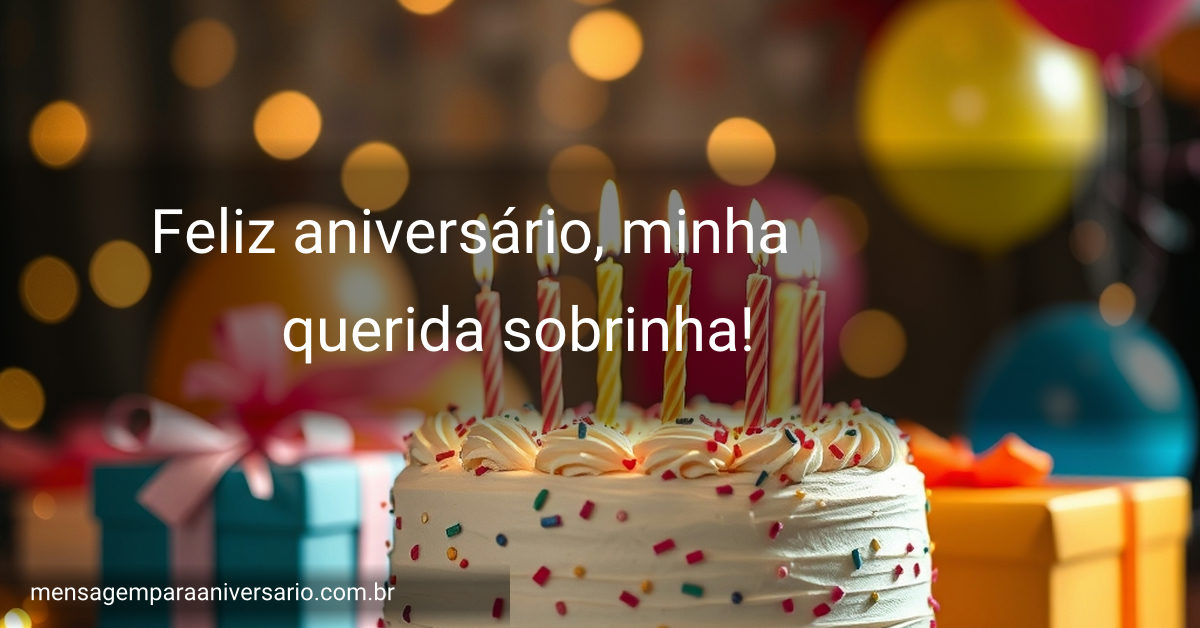 Cena festiva de aniversário com bolo, velas, balões e confete.