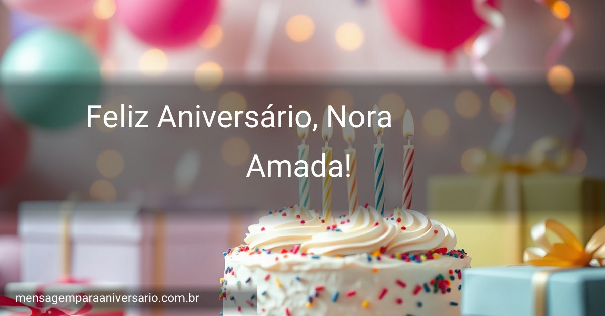 Uma cena vibrante de aniversário com presentes coloridos, serpentinas e um bolo festivo.