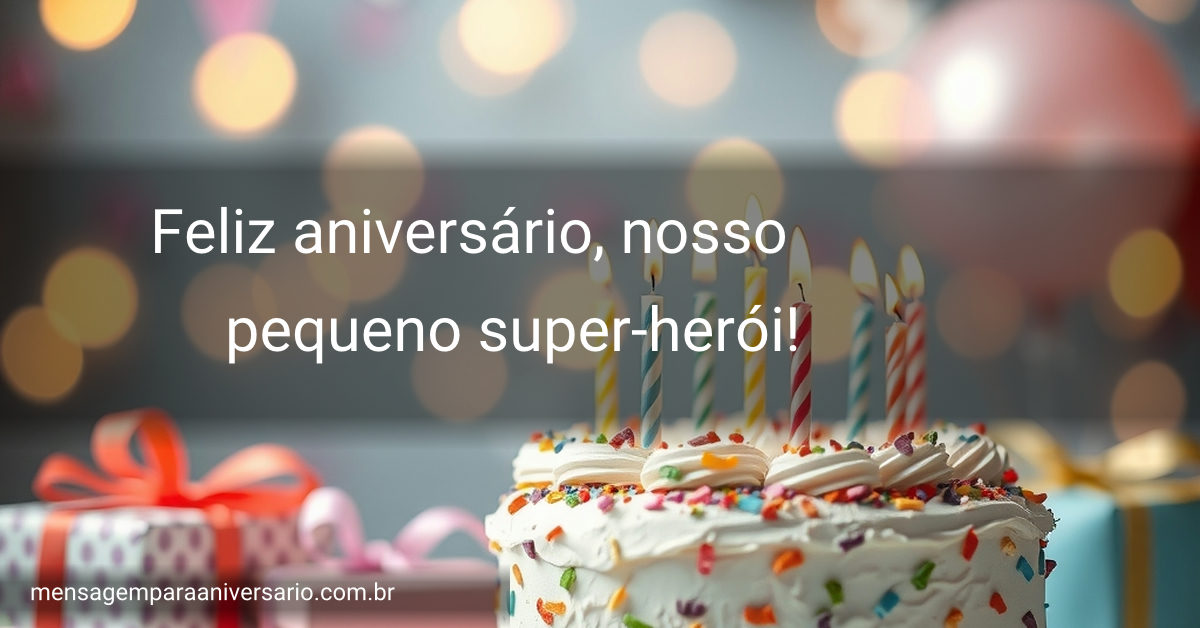 Cena festiva de aniversário com bolo colorido, velas acesas, balões e confetes.