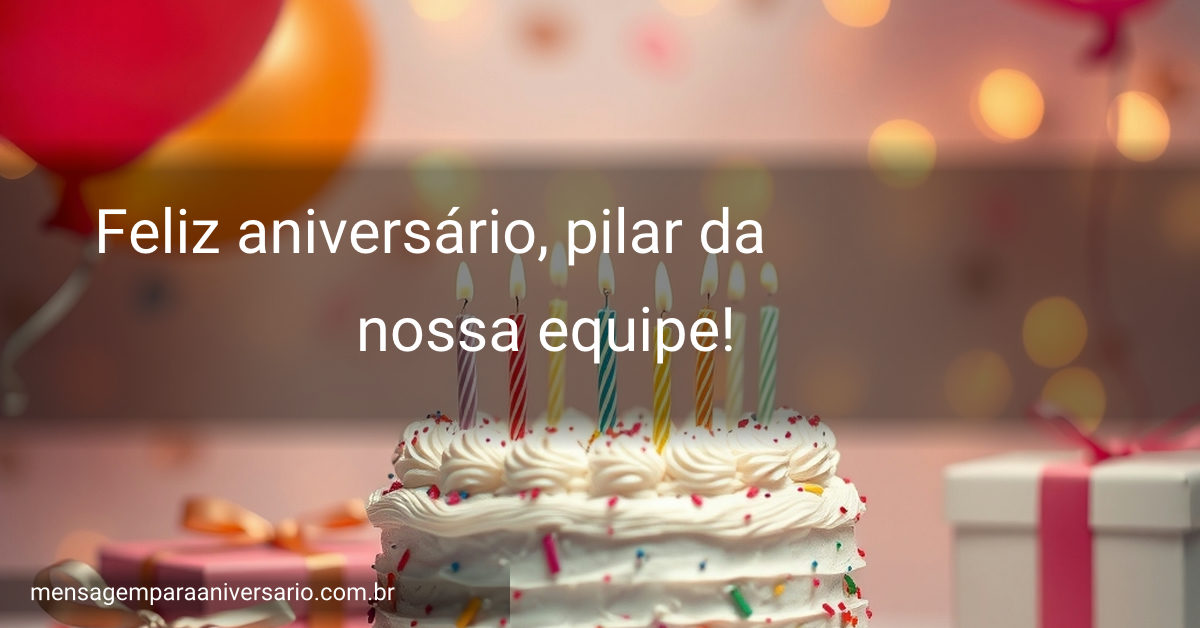 Um cenário festivo de aniversário com um bolo, velas, balões e luzes brilhantes.