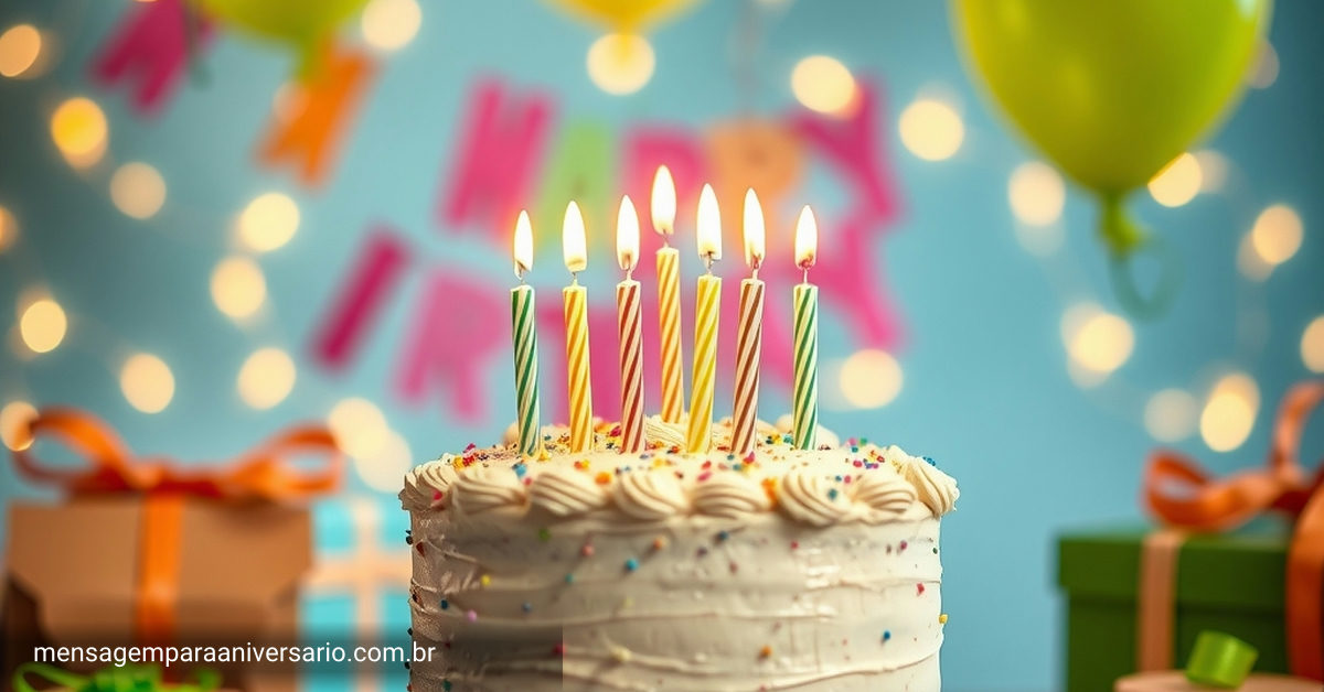 uma cena festiva de aniversário com bolo decorado, balões biodegradáveis e decoração ecológica.