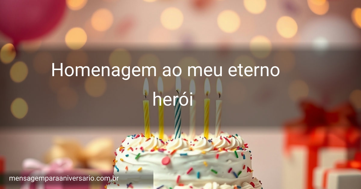 Um bolo de aniversário decorado com velas, balões coloridos e elementos festivos ao redor.