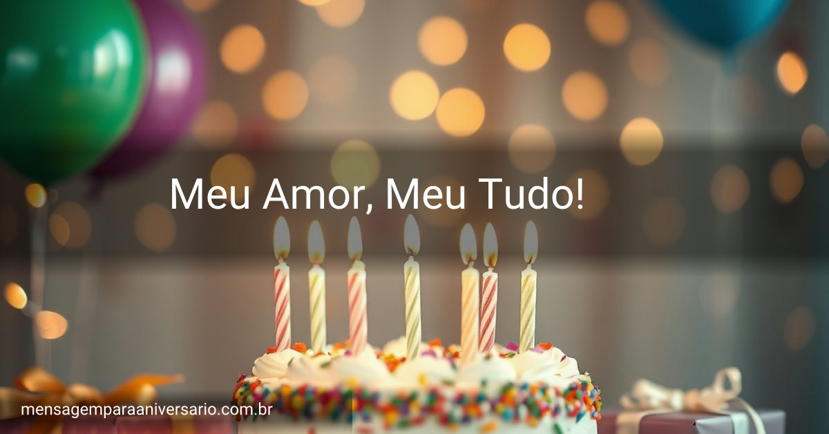 Uma cena festiva de aniversário com bolo, velas, balões, confetes e luzes em bokeh.