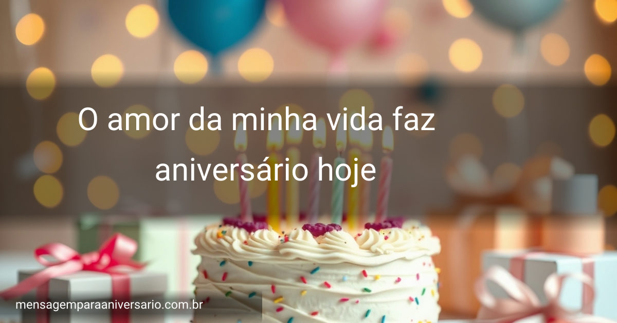 Cena festiva de aniversário com bolo, velas, balões e confetes.
