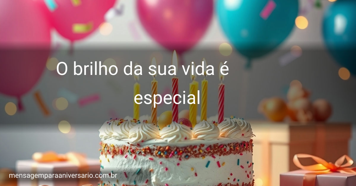 Cena festiva de aniversário com um bolo lindamente decorado, balões vibrantes, velas acesas e confetes caindo, criando um ambiente mágico.