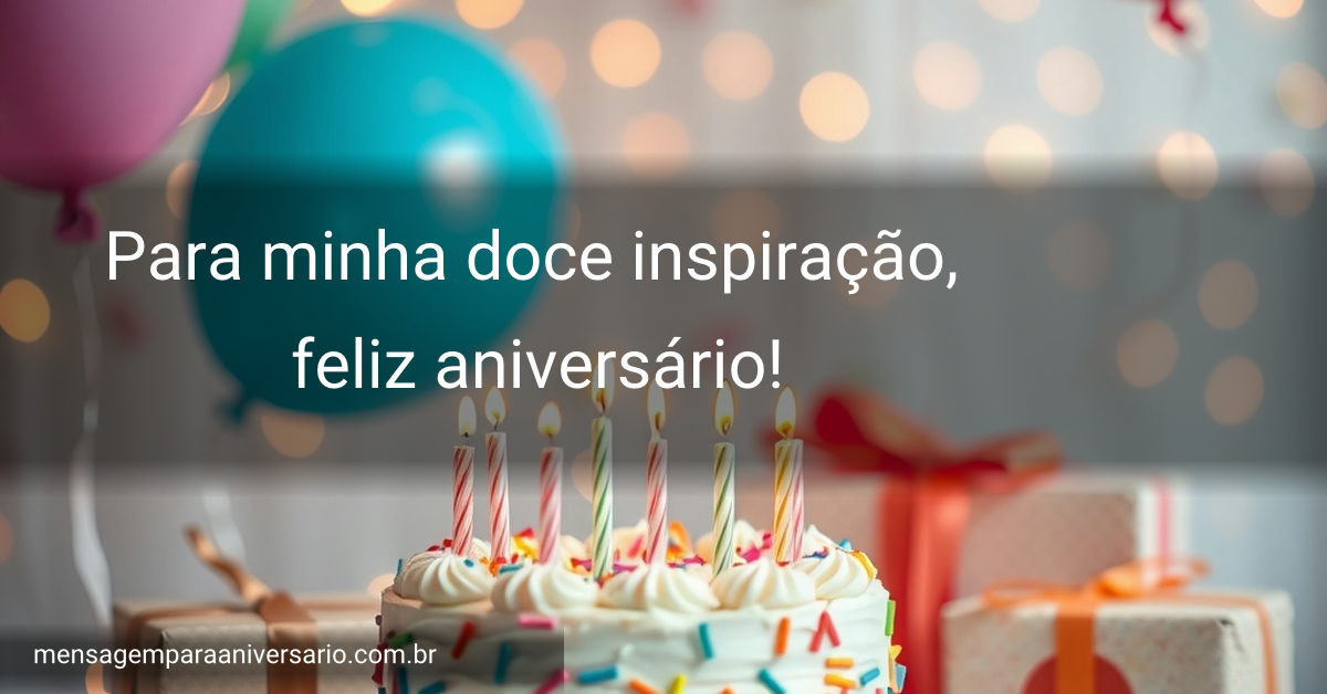 Uma cena festiva de aniversário com um bolo recheado, velas acesas, balões coloridos, confete e presentes rodeados por luzes bokeh que criam um clima de celebra
