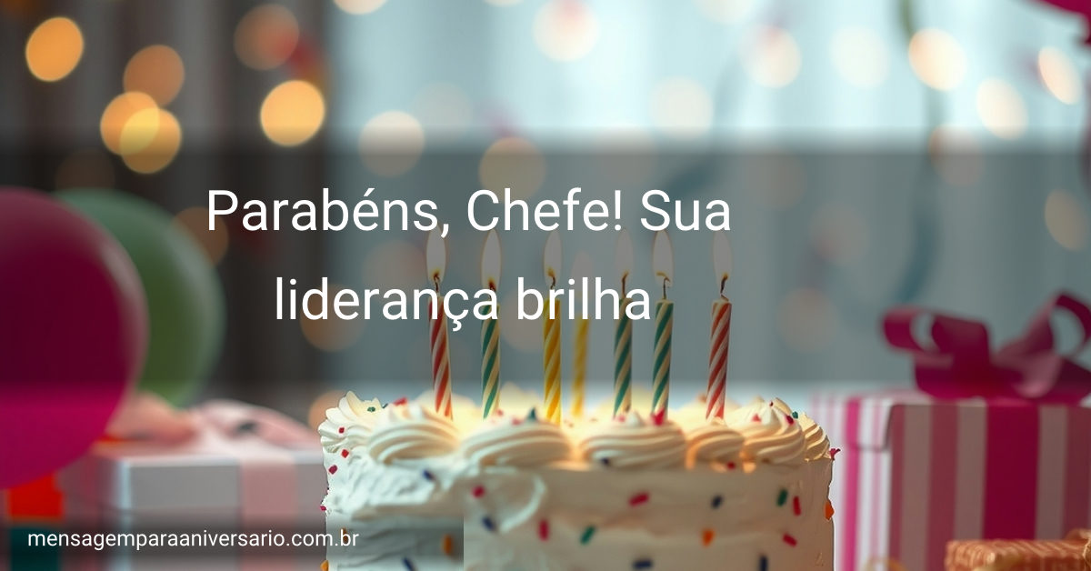 Cena festiva de aniversário com bolo, velas, balões e presentes.