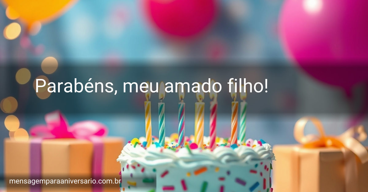 Uma mesa decorada com um bolo colorido, velas acesas, balões em várias cores e confetes espalhados, em um ambiente iluminado e festivo.