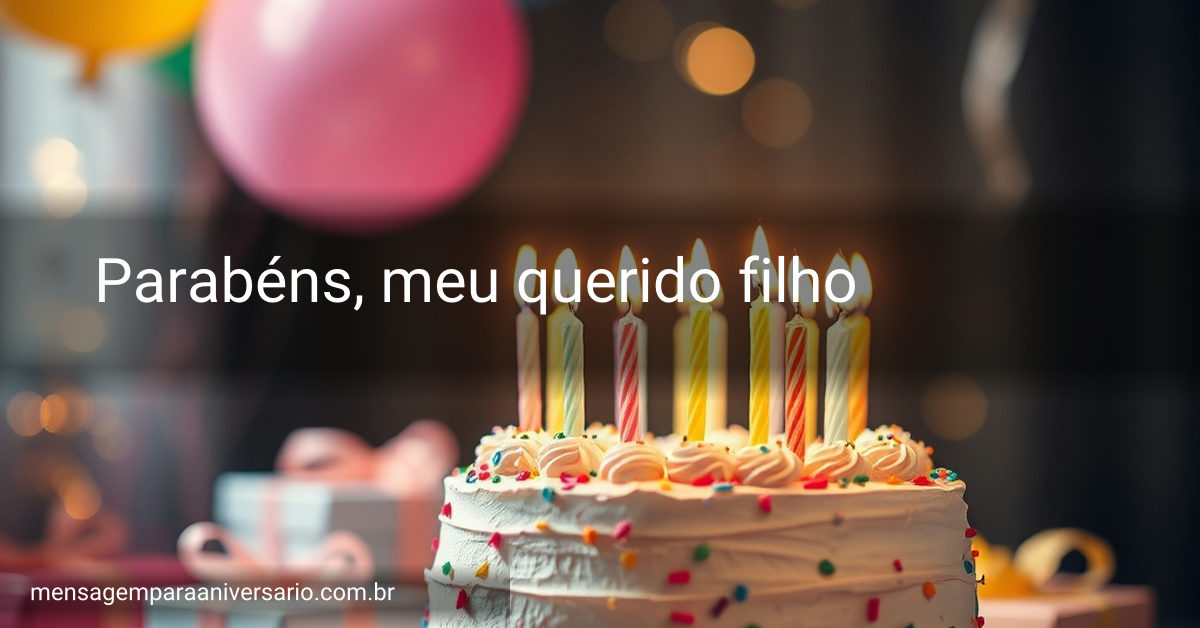 Uma cena festiva de aniversário com bolo, velas, balões e confete.
