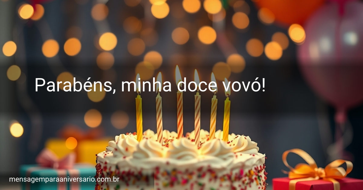 Uma cena festiva de aniversário com um bolo decorado, balões coloridos, confetes brilhantes e luzes cintilantes.