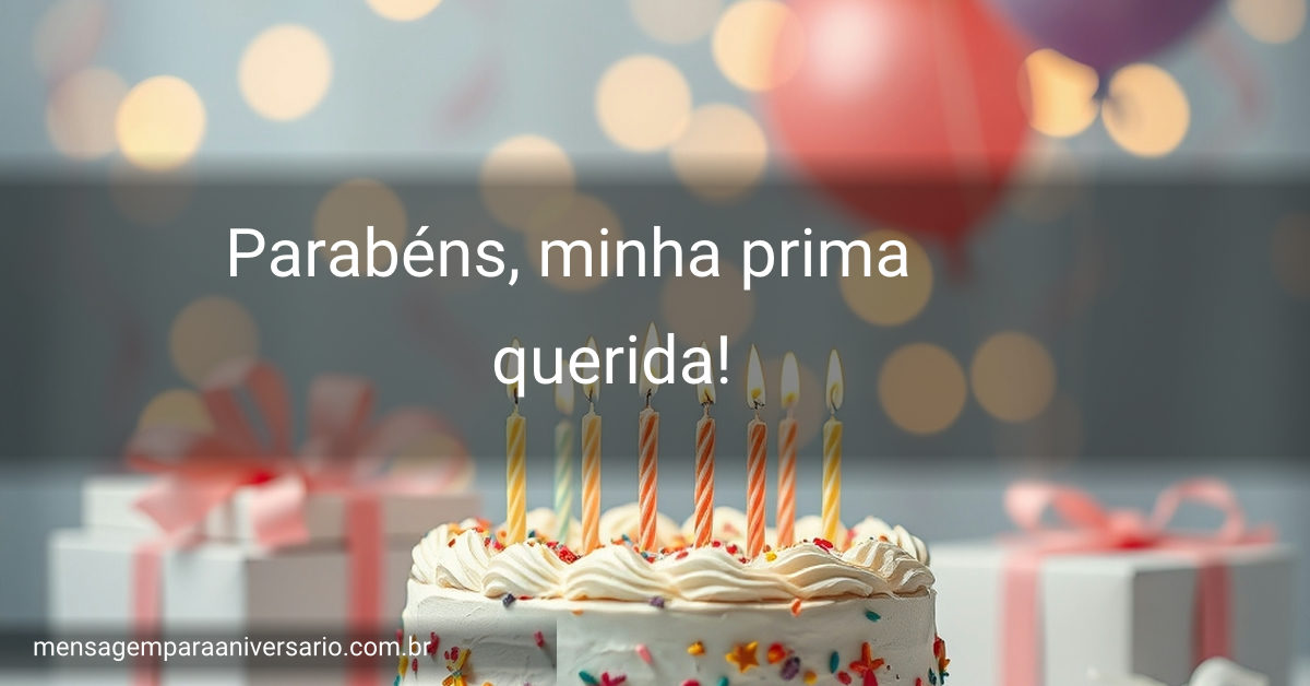 Cena festiva de aniversário com bolo, velas, balões coloridos e presentes.
