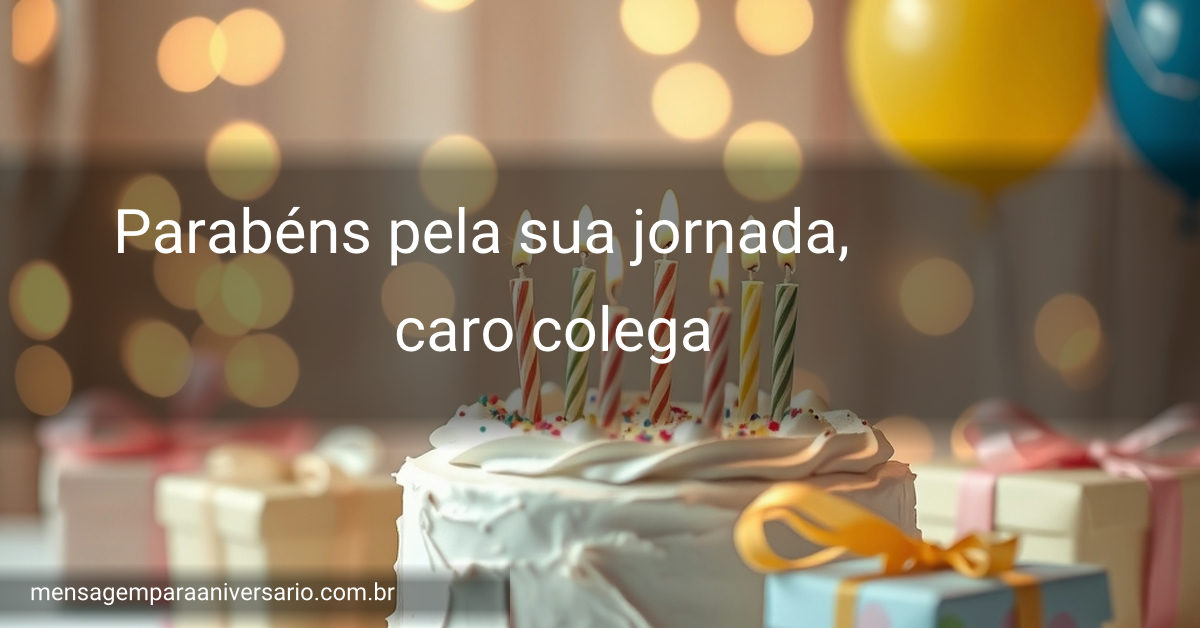 Cena festiva de aniversário com bolo, velas, balões, confete e presentes, sem pessoas.