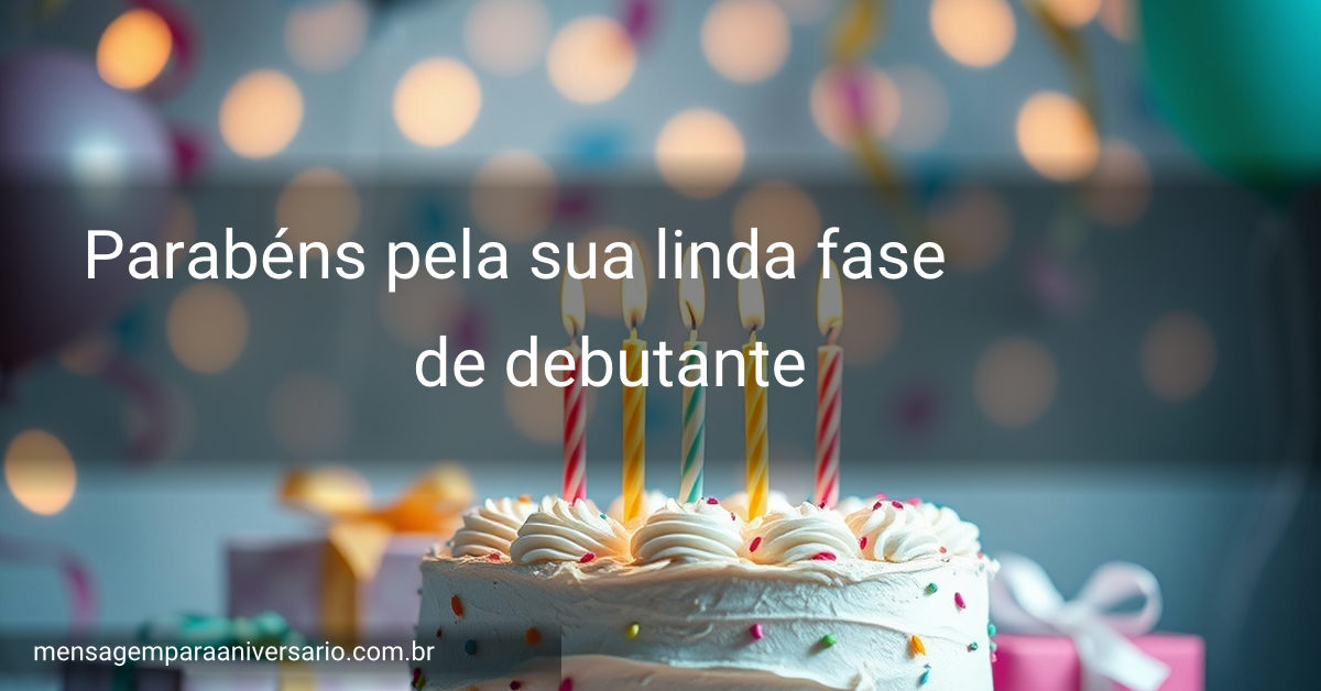 Cena festiva de aniversário com um bolo bonito, velas, balões coloridos, confete e luzes bokeh.