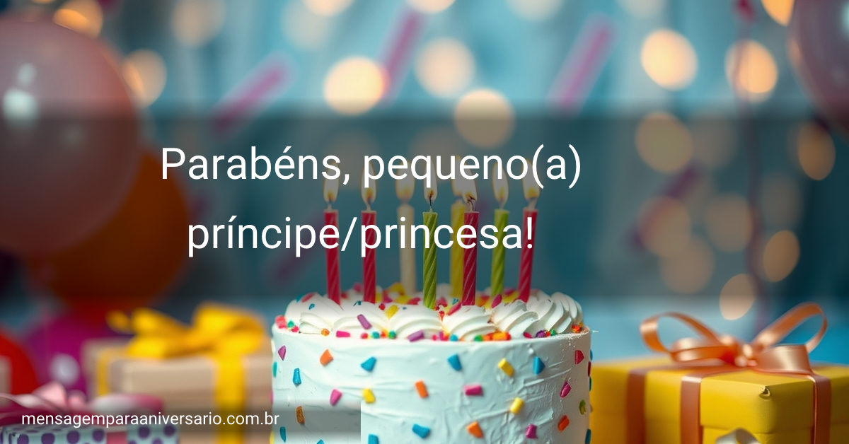 Cena festiva de aniversário com bolo colorido, velas acesas, balões, confete e presentes.