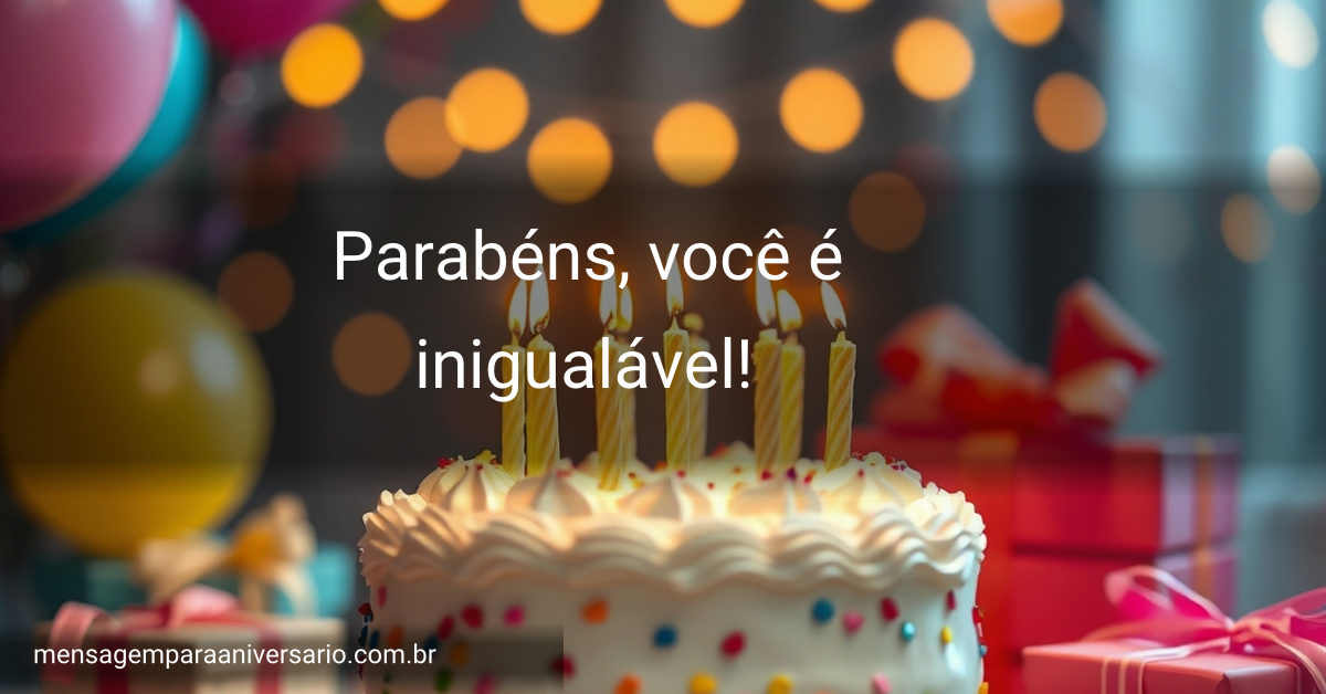 Uma cena vibrante de celebração de aniversário com um bolo decorado, velas brilhantes, balões coloridos, confete e luzes bokeh suaves.