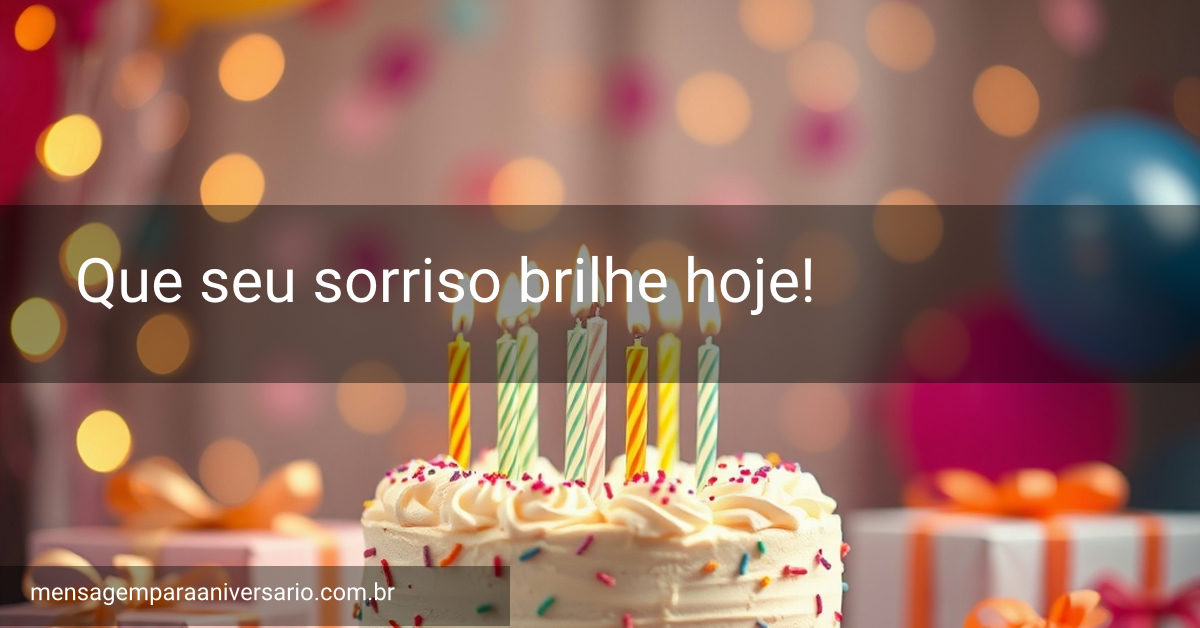 Decoração de festa de aniversário com bolo, balões e confetes em um ambiente bem iluminado.